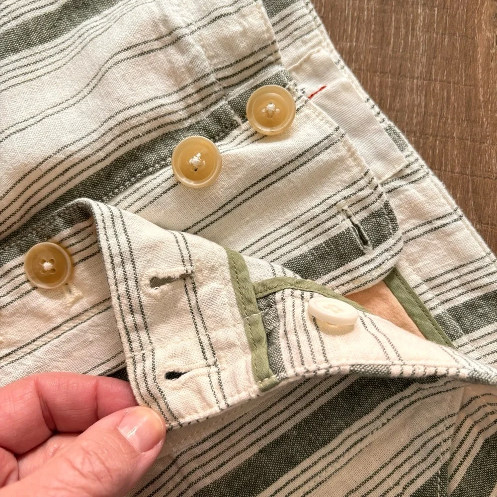 Anthropologie Women's Beachgoer Striped Linen Blend High Rise Shorts Siz… - Picture 6 of 15